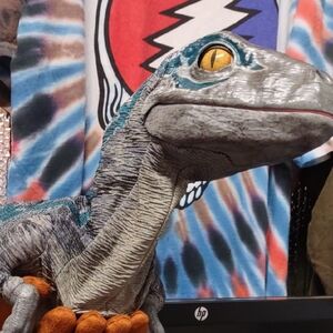 Gray and Blue Reptile Plush Toy